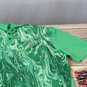 AthleticDNA Lava Mint Mesh Polo Medium